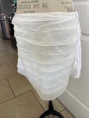 ETC 100% cotton white tiered layered ruffle adorable skirt size XL